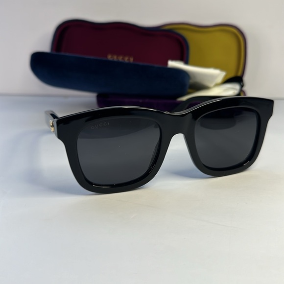 New Authentic GUCCI  Square Frame Sunglasses GG0326S Black - Picture 4 of 14